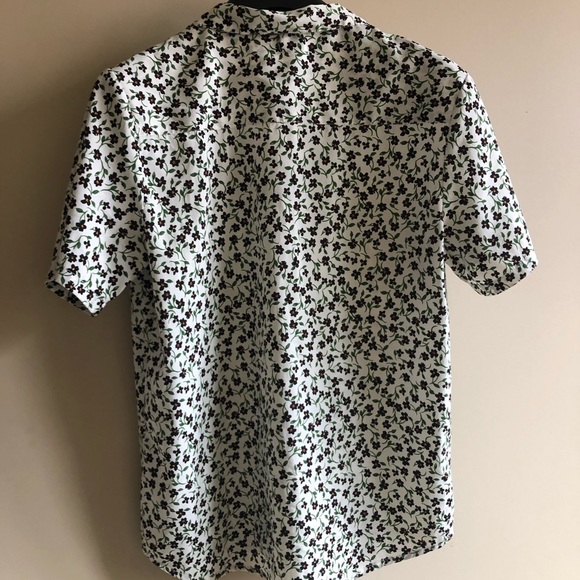 Floral Short Sleeve Button Down - Camp Collar - Picture 2 of 3